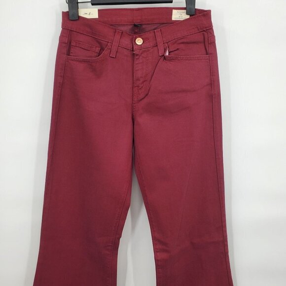 Bridge By Gly Mid Rise Flare Jeans Solid Stretch Women Size 28 Red NWT - Picture 3 of 14